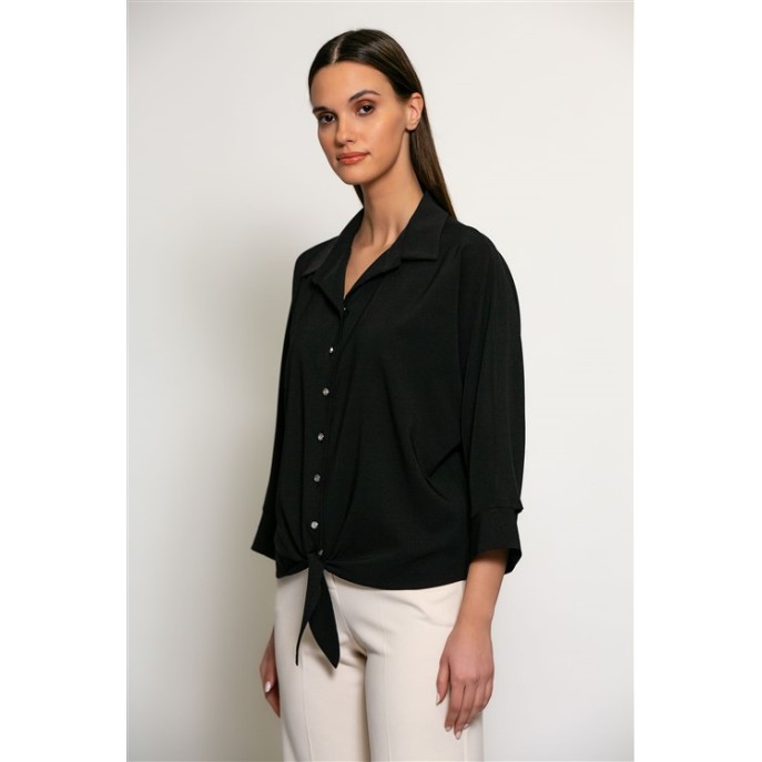 Batida Blouse 2146 kraag strik Zwart
